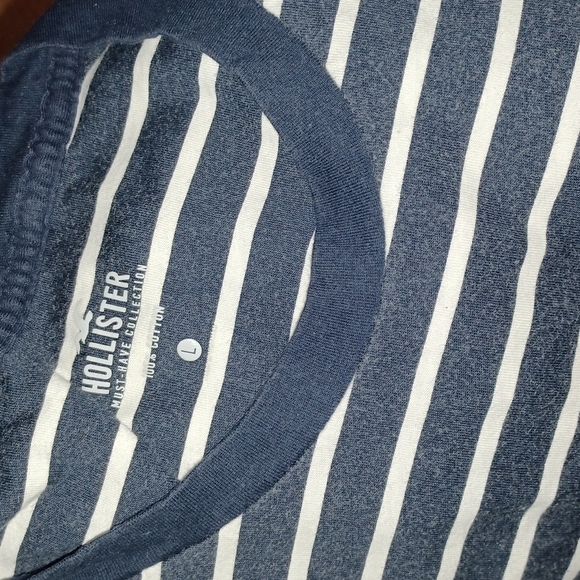 3/$12 Hollister blue and white stripe shirt - Picture 2 of 6